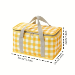 ⁦حقيبة تبريد للنزهات بنقشة فيشي – برودة وأناقة في الهواء الطلق⁩ - الصورة ⁦2⁩