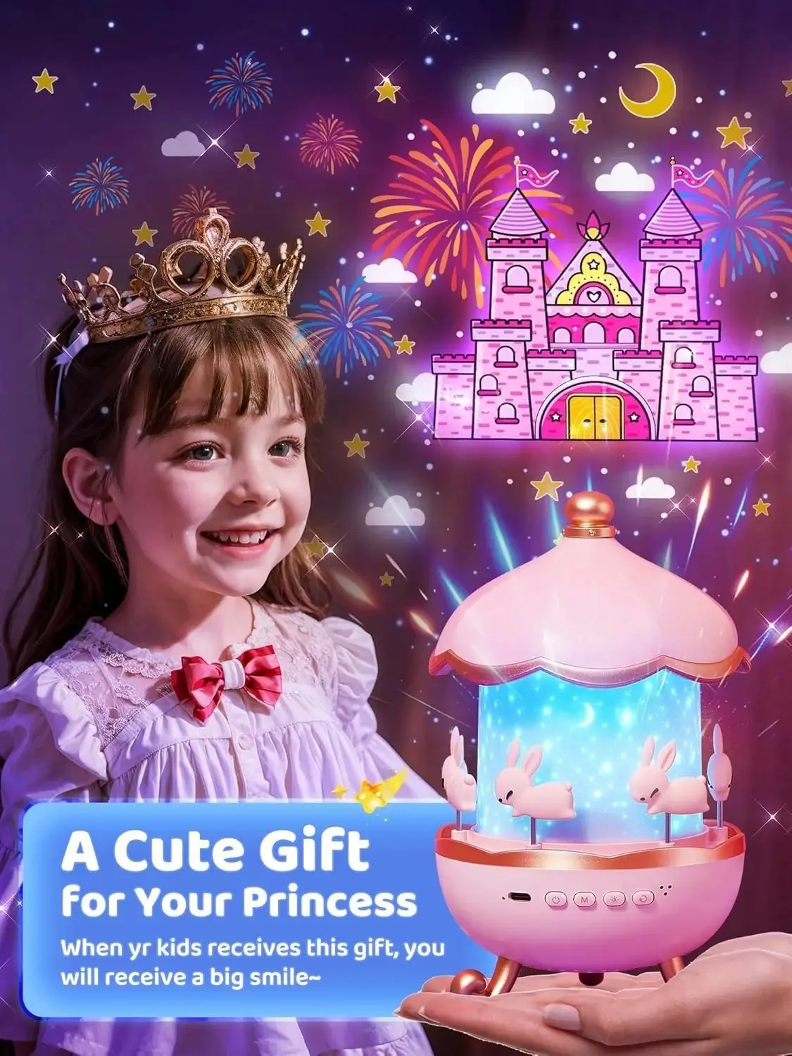 Veilleuse projecteur enfant idée cadeau pour petite fille