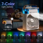 Mini Climatiseur Portable USB 3-en-1 – Refroidisseur d'Air Évaporatif 600 ml, 5 Buses de Brume, 3 Vitesses, 7 Couleurs LED – Image 4