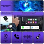 Fonctions de l’adaptateur CarPlay sans fil pour appels, Google Maps et musique en ligne